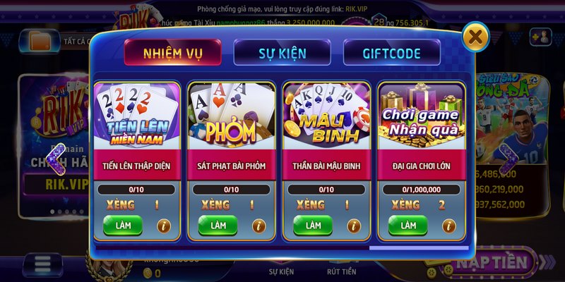 Thể thao Rikvip: Hướng dẫn tham gia cá cược thể thao 2026 4 Thể thao Rikvip sở hữu kho tàng game chơi phong phú